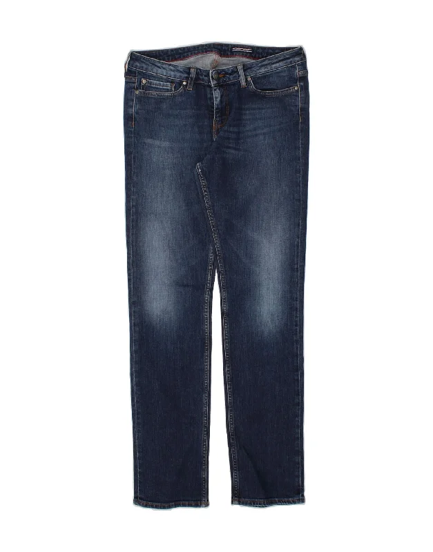 TOMMY HILFIGER Womens Slim Jeans W32 L34 Navy Blue Cotton Stylish Slim Fit Denim