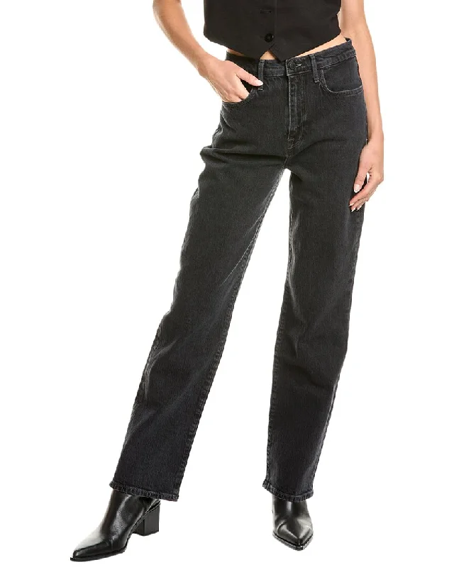 Triarchy V High-Rise Loved Black Straight Leg Jean Fashionable Raw Hem Bootcut Jeans
