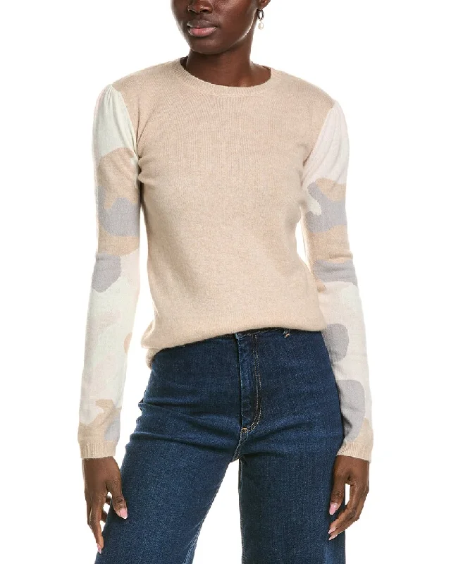 Two Bees Cashmere Camo Contrast Wool & Cashmere-Blend Sweater Wool Fabric Cashmere Fabric Tweed Fabric