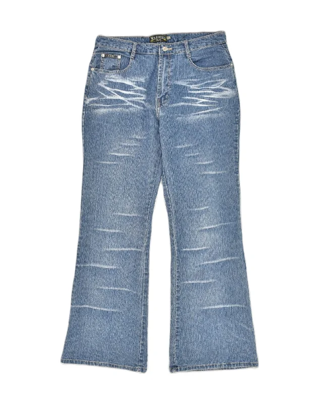 VINTAGE Womens Bootcut Jeans W33 L31 Blue Cotton Casual Distressed Denim Jeans