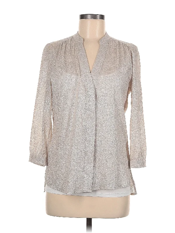 3/4 Sleeve Blouse Elegant Semi-Sheer Blouse