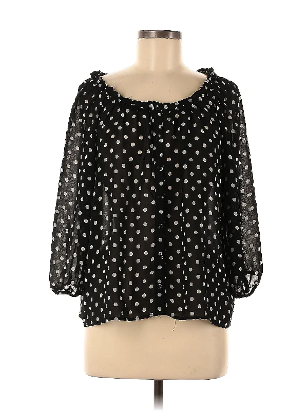 3/4 Sleeve Blouse Oversized Silk Blouse