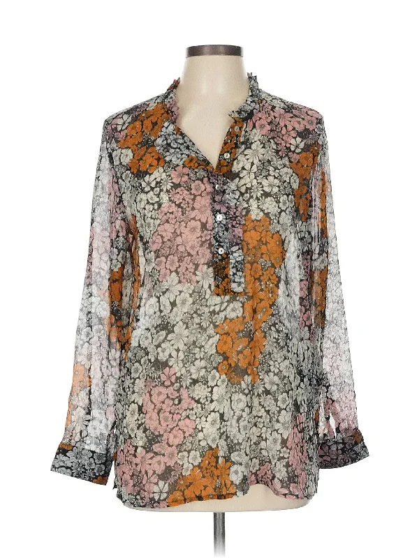 3/4 Sleeve Blouse Drape Neck Blouse