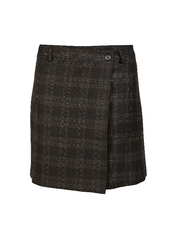 YENNA skirt - Dark Brown mix velvet skirt luxurious