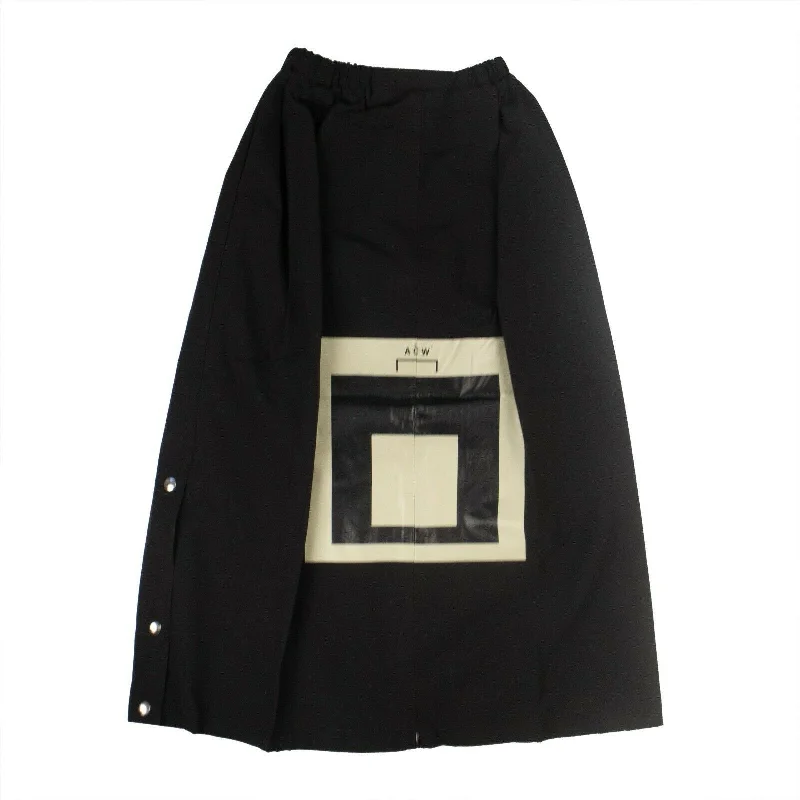 A-COLD-WALL* Women's Cotton Snap Midi Skirt - Black wool skirt warm