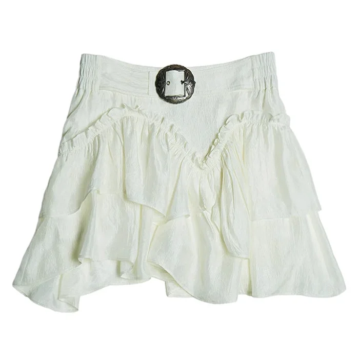 Aesthetic Mini Skirt in White silk skirt elegant