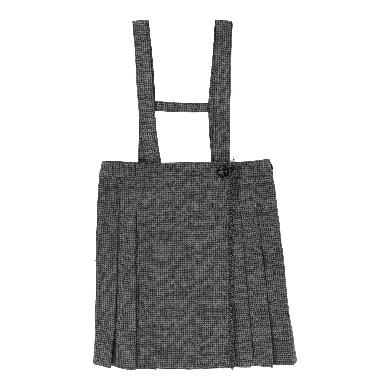 Analogie Grey Houndstooth Kilt Skirt linen skirt light