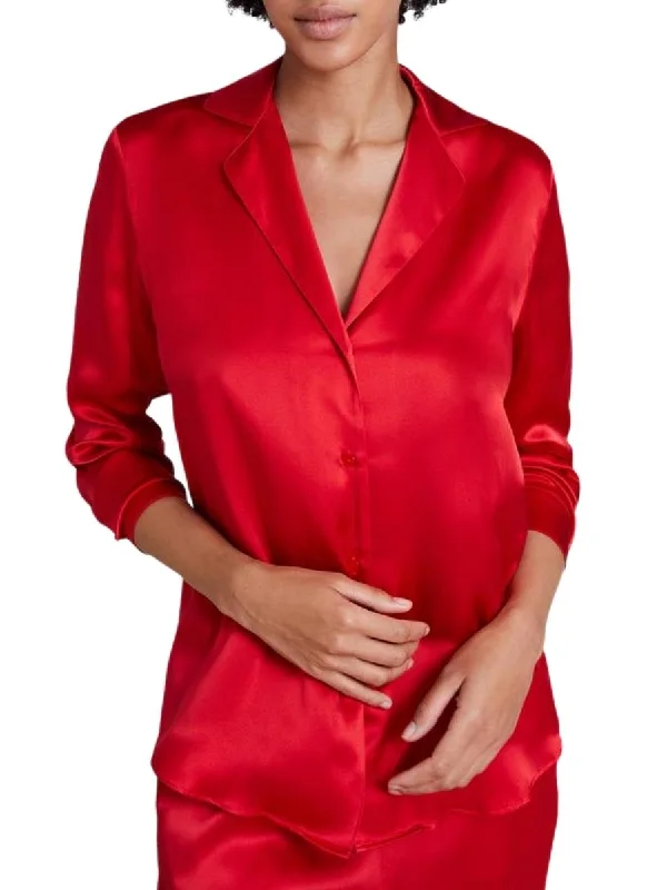 Toi Mon Amour Silk Blouse - Rouge Passion Boho Chic Blouse