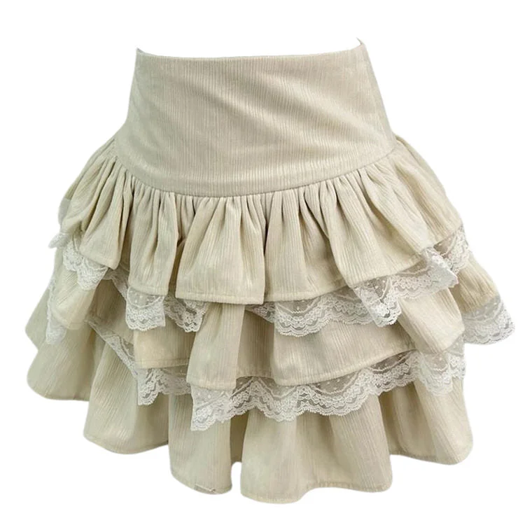 Ballerina Core Ruffled Lace Skirt lace skirt intricate