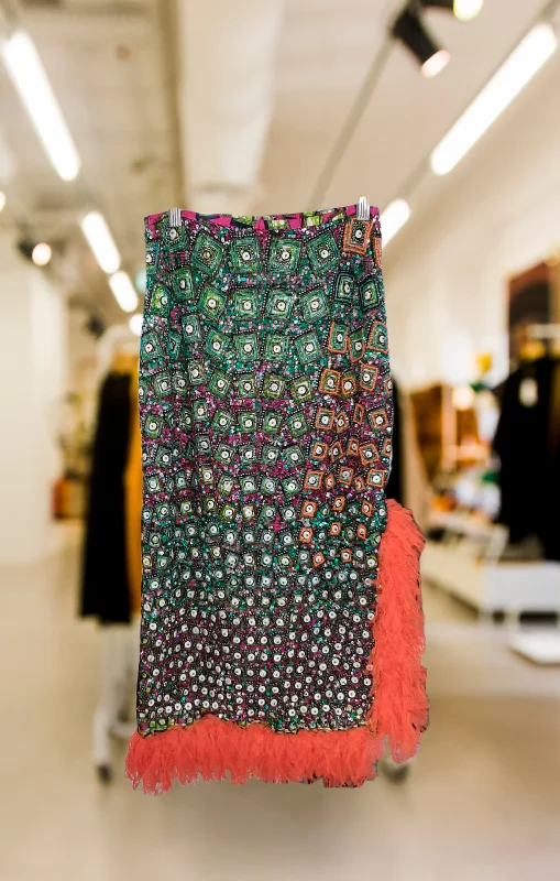 Beaded Skirt elastic waist skirt