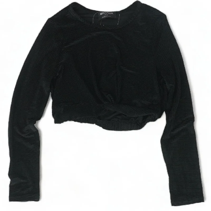 Black Solid Long Sleeve Blouse Loose Oversized Blouse