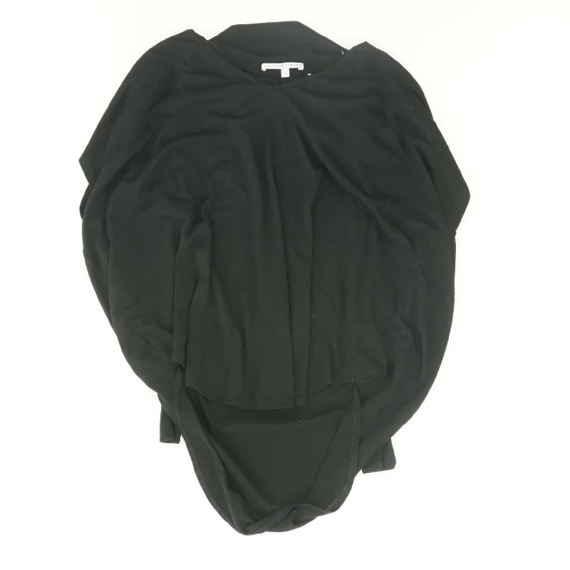 Black Solid Short Sleeve Blouse Pastel Color Blouse