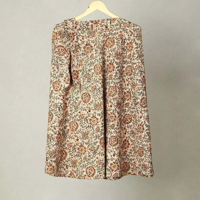 Beige - Block Print Cotton Wrap Around kalamkari Skirt 01 denim skirt classic