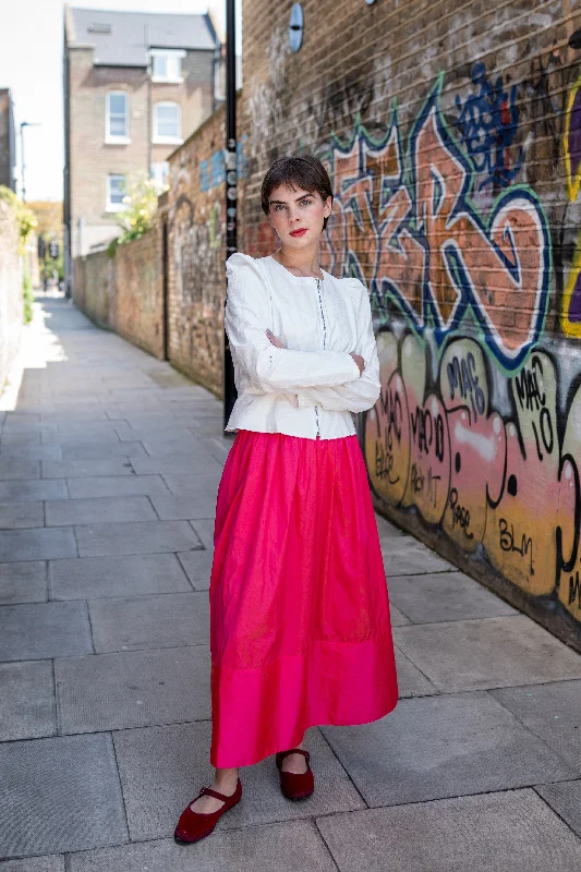 Bobbie Skirt in Shocking Pink Silk chiffon skirt delicate