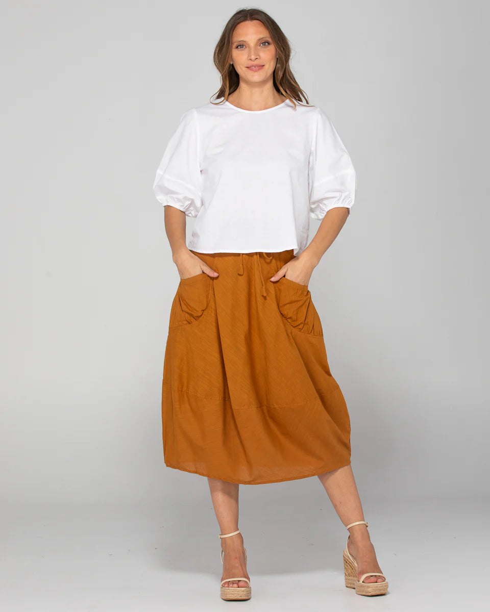 Boom Shankar Guru Skirt - Mustard linen skirt light