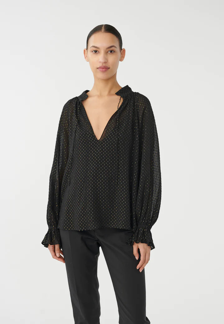 Cassisa Blouse In Lurex Black Boho Chic Blouse