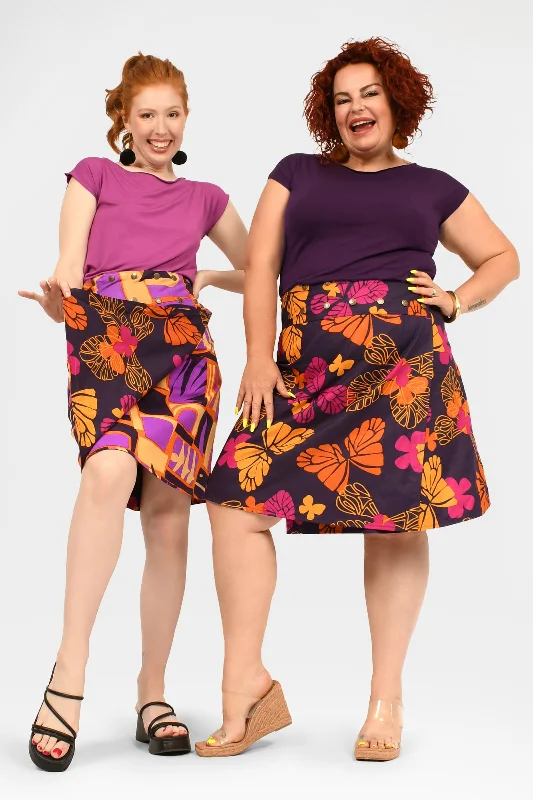 Aluula Long Reversible Button Skirt velvet skirt rich