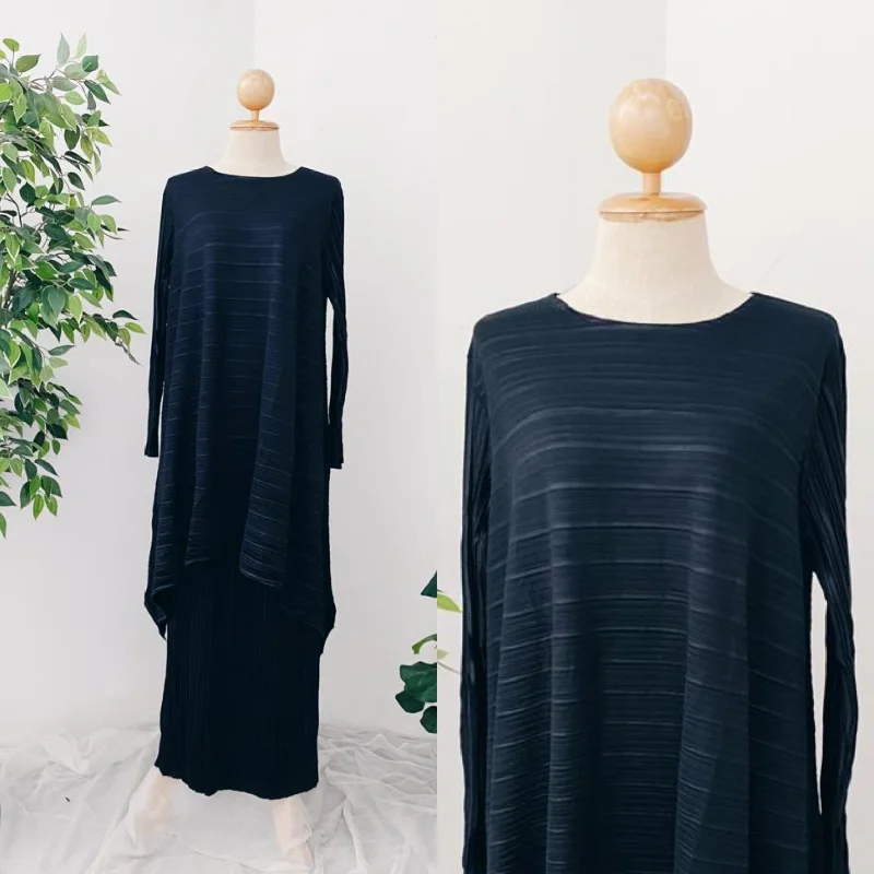 Silky Pleated Skirt &  Tunic denim skirt classic