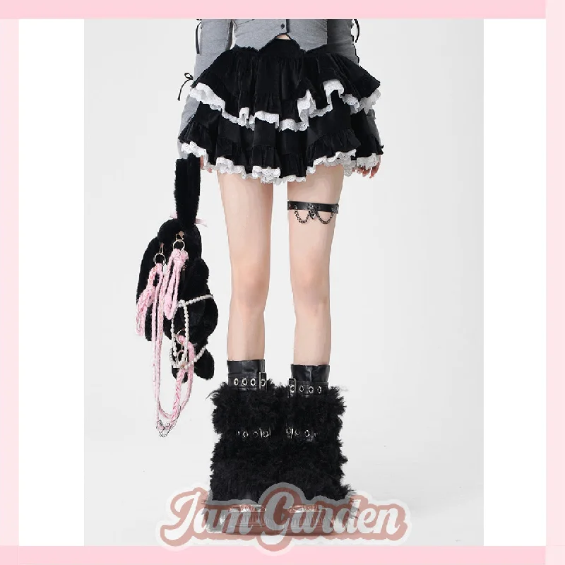 Dollybaby Ballet spring black corduroy skirt denim skirt casual