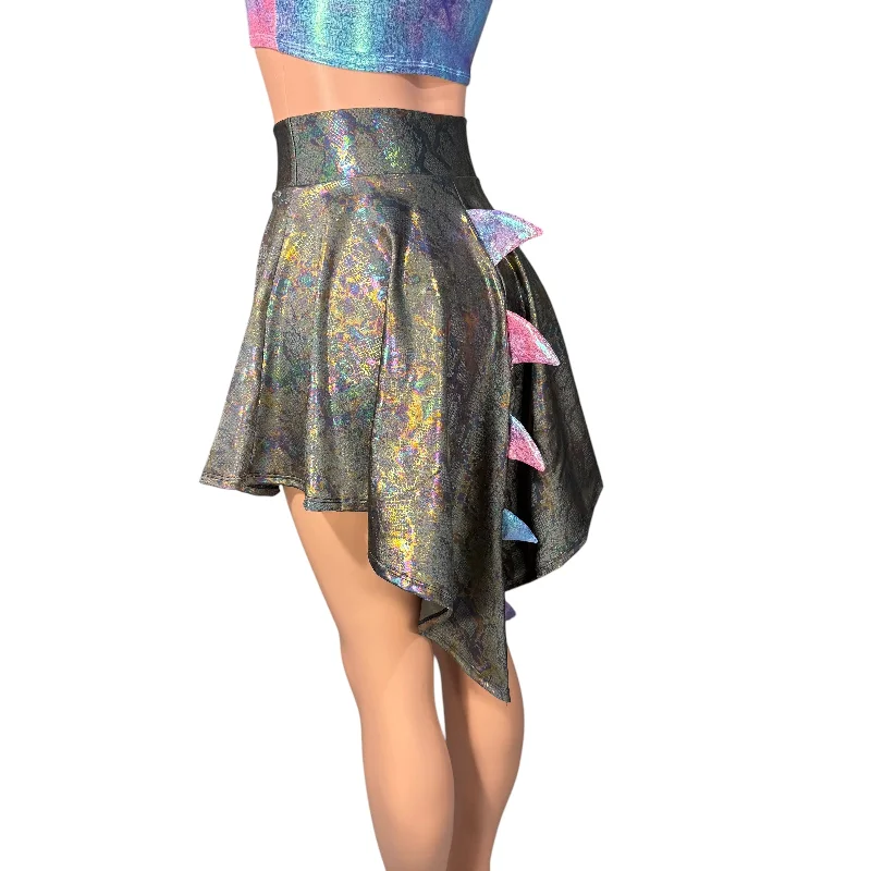 Dragon Tail Skirt in Gray Snakeskin midi skirt versatile