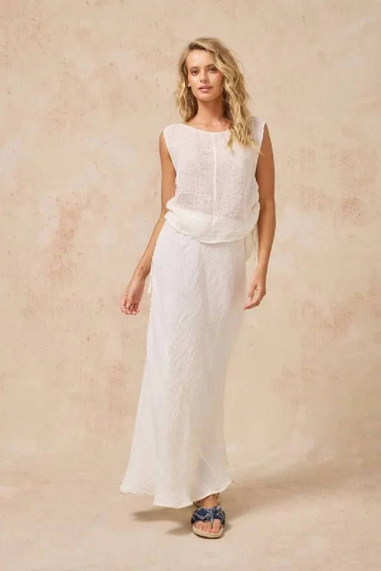 ELEMENT SKIRT-BRASILE PANNA silk skirt luxurious