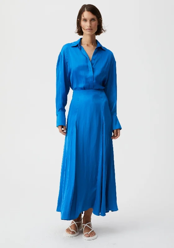 Genevieve Skirt_Blue high waist skirt