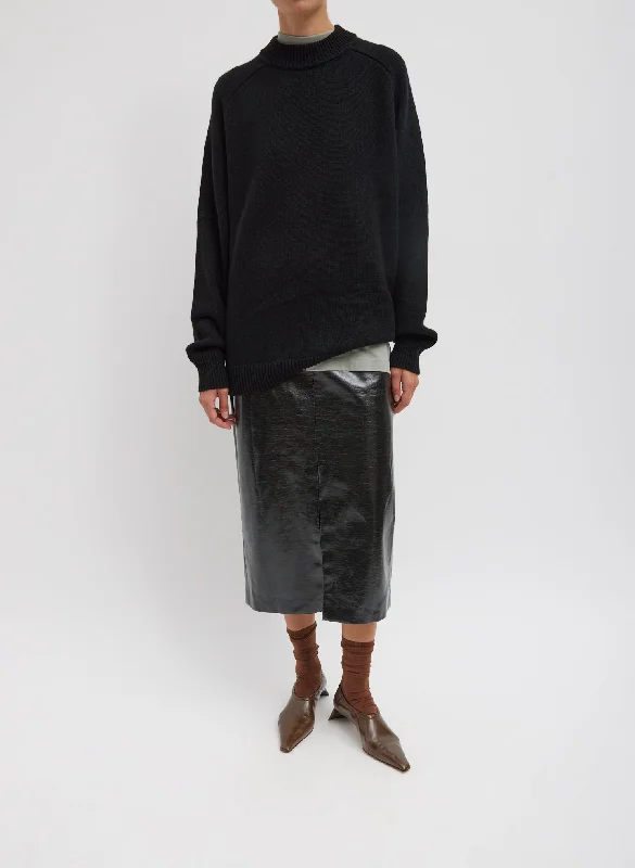 Glossed Jersey Pencil Skirt velvet skirt sumptuous