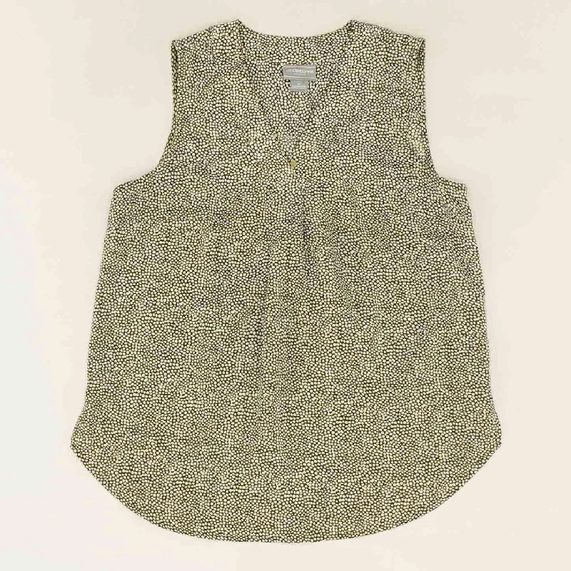 Green Polka Dot Sleeveless Blouse Ruched Sleeve Blouse