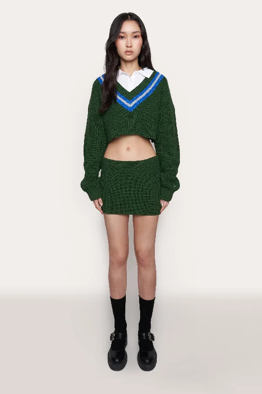 Guizio X Champion Rib Knit Mini Skirt floral skirt print