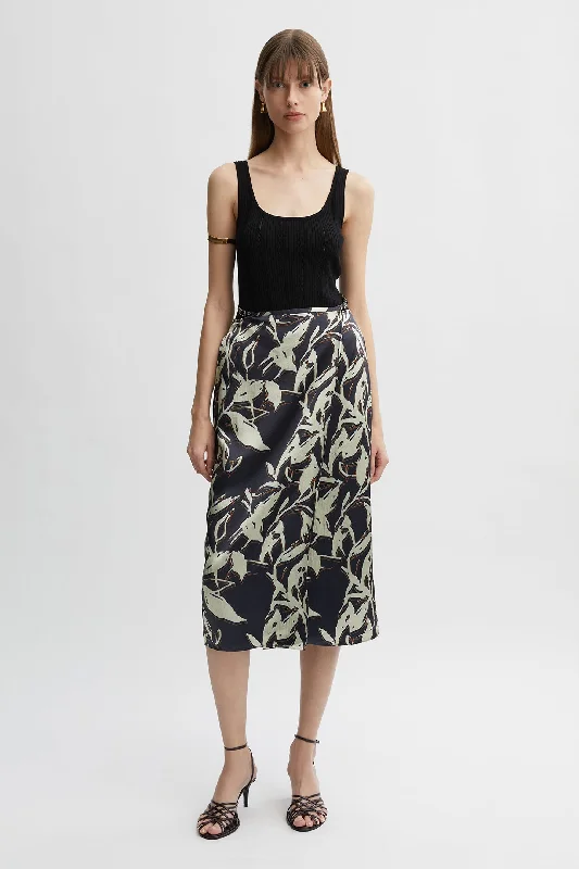 Hayley Belted Print Skirt velvet skirt luxury