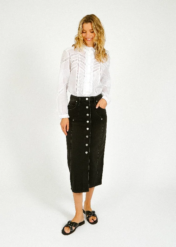IM Vandy Skirt in Faded Black spandex blend skirt