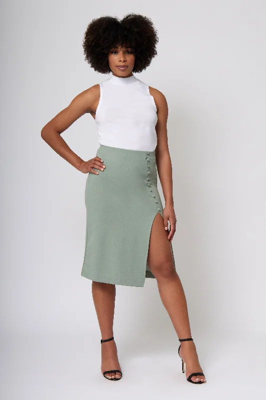 Knit Crepe Midi Wrap Skirt summer skirt style