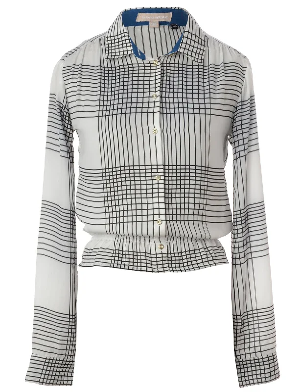 Label Nicole Ruffle Hem Blouse Feminine Satin Blouse