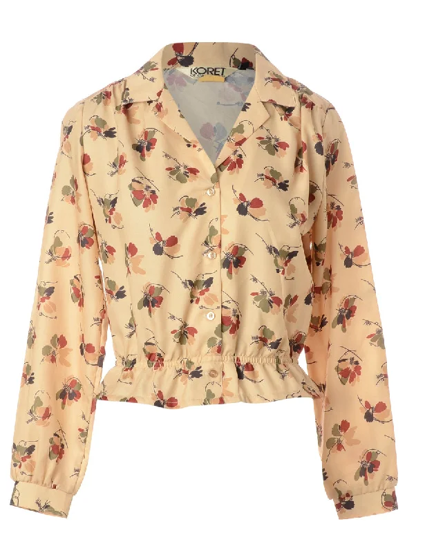 Label Nicole Ruffle Hem Blouse Mandarin Collar Blouse