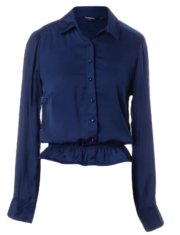 Label Nicole Ruffle Hem Blouse Elegant Silk Blouse