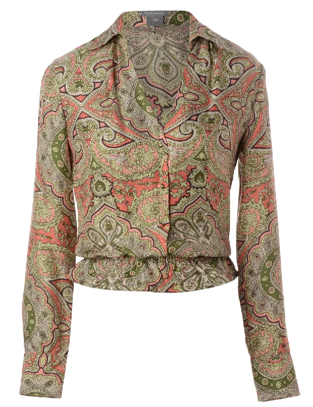 Label Nicole Ruffle Hem Blouse Drape Neck Blouse