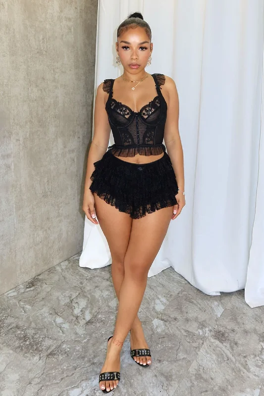Like A Doll Ruffled Layered Lace Skort silk skirt lustrous