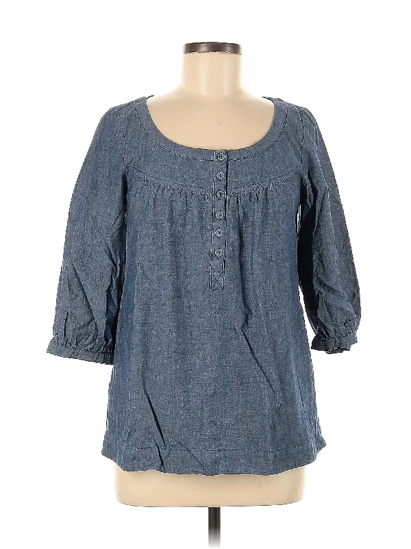Long Sleeve Blouse Subtle Shimmer Blouse