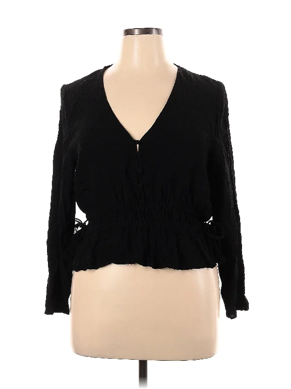Long Sleeve Blouse Embroidered Cotton Blouse
