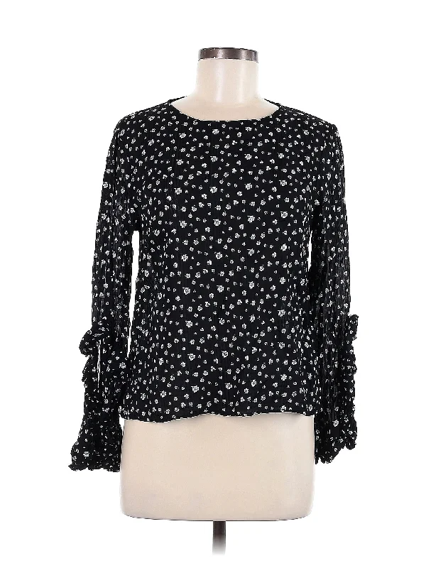Long Sleeve Blouse Embroidered Floral Blouse