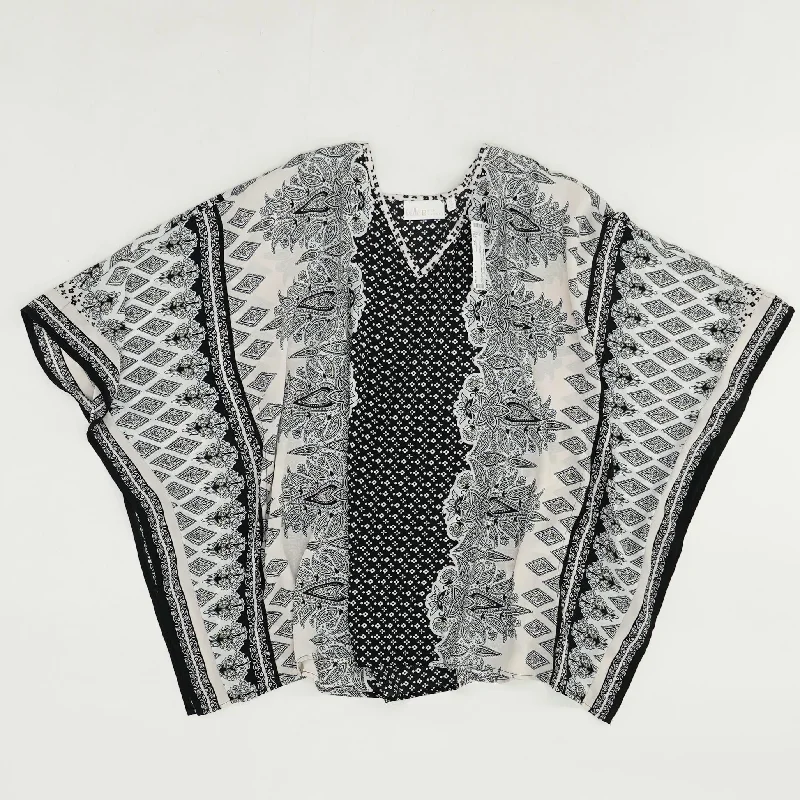 Multi Paisley Short Sleeve Blouse Loose Fit Blouse
