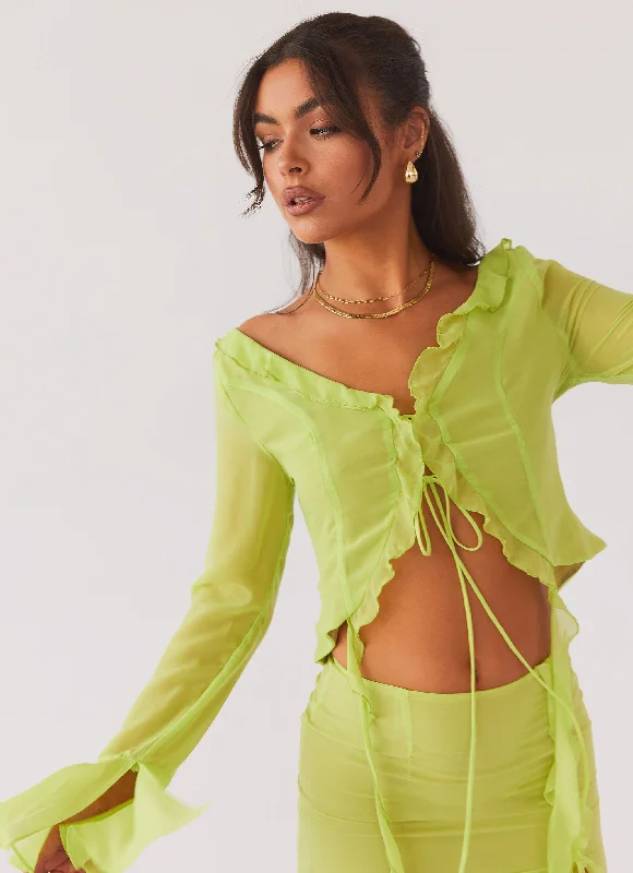 My Favourite Part Blouse - Fern Floral Chiffon Blouse