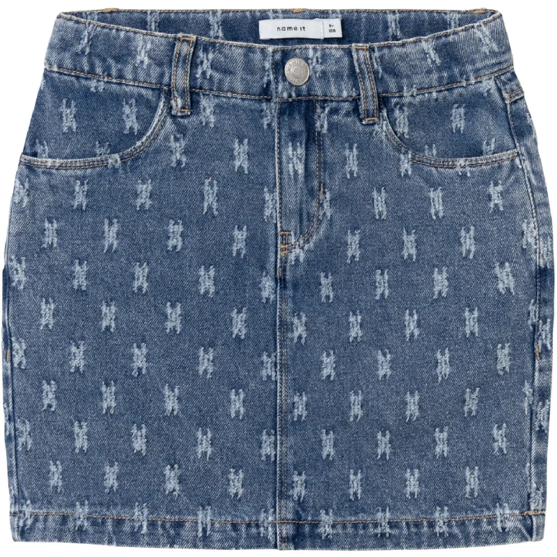 Name It Dark Blue Denim Bente Denim Skirt high slit skirt