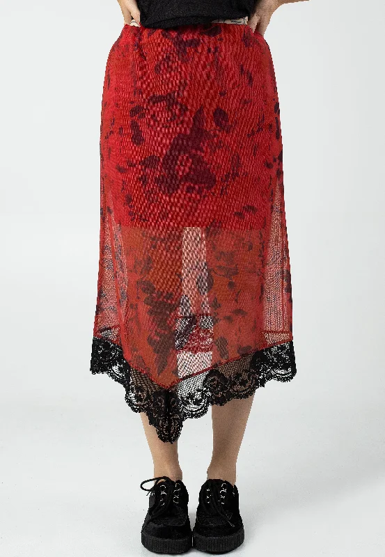 Noisy May - Kitty Mesh Lace Black - Skirt wool skirt warm