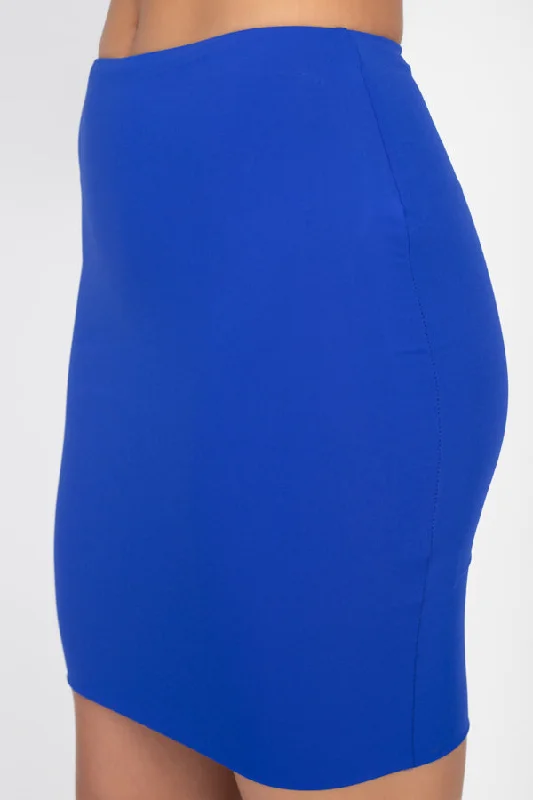 Rebel Yell Royal Blue Stretch Mini Skirt leather skirt durable