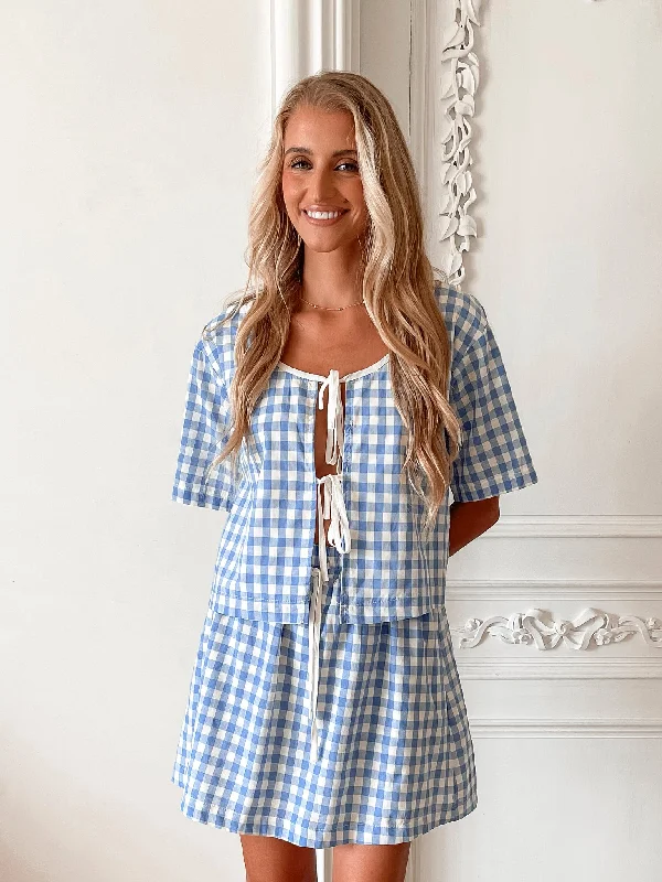 Revan Skirt - Blue Check corduroy skirt cozy