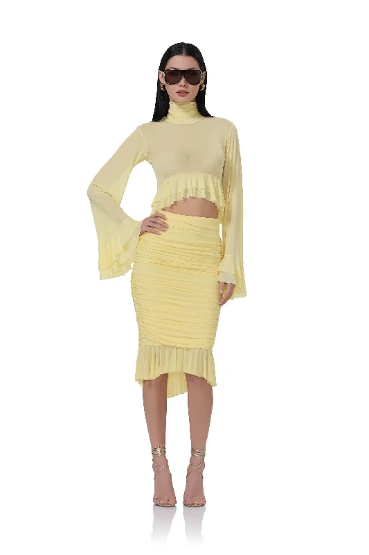 Ronica Skirt - Buttercup cashmere skirt soft