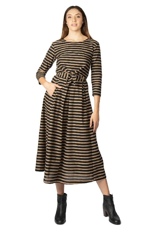 Rue Skirt in Black Stripe asymmetrical skirt cut
