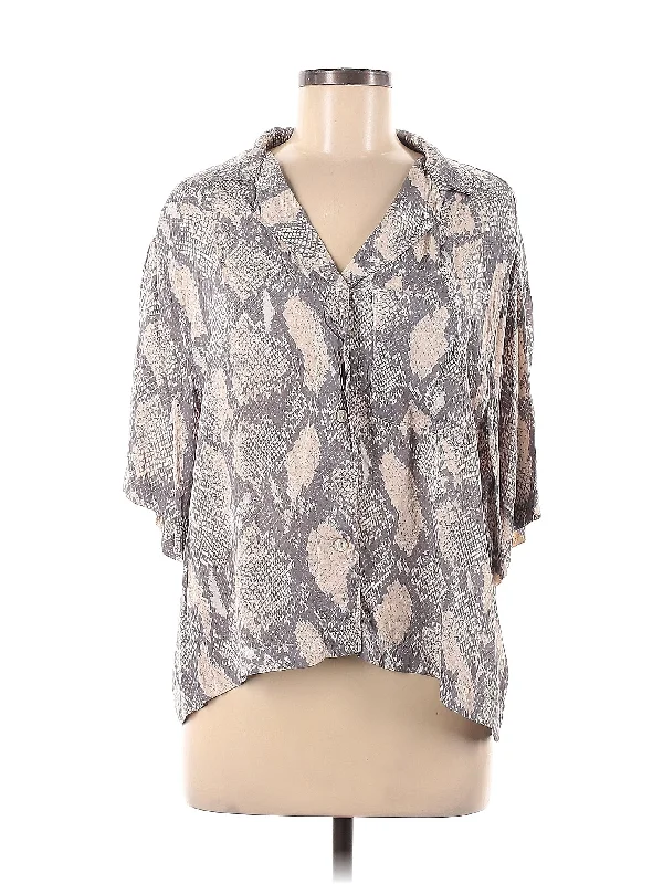Short Sleeve Blouse Sweetheart Neck Blouse