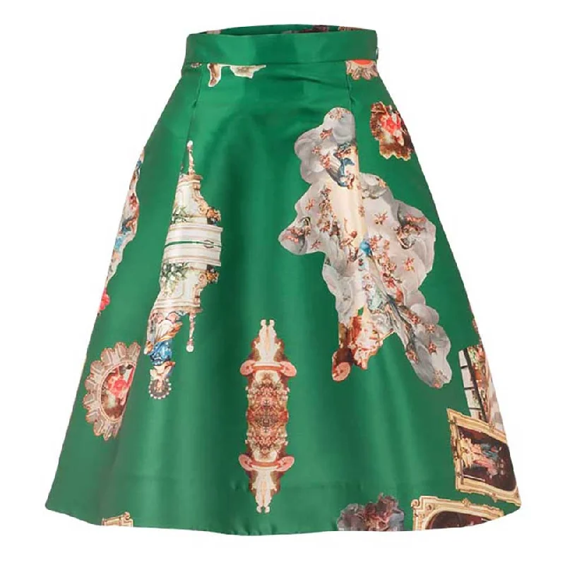 Sicily green short skirt denim skirt classic